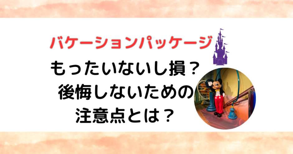 バケーションパッケージはもったいないし損？後悔しないための注意点とは？